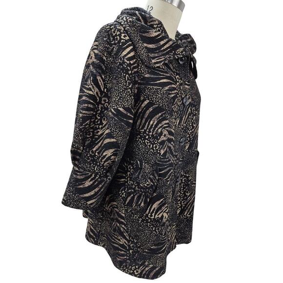 Simonton Says George Simonton 100% Polyester Animal Print Coat Sz M - Picture 2 of 8